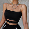Fashion Strapless Bustier Camisole Summer Black Vest Sexy Women Casual Sleeveless Spaghetti Strap Solid Crop Top Shirt