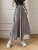 Streetwear Pleated Culotte Mujer Pants Blue Black Purple Chiffon Trousers Stretch High Waist Loose Wide Leg Pants Women