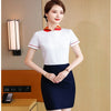 Styles 2022 Summer Formal suits with Shirt and Skirt for Women Business Work Wear Blouse with Belt Plus Size 5XL