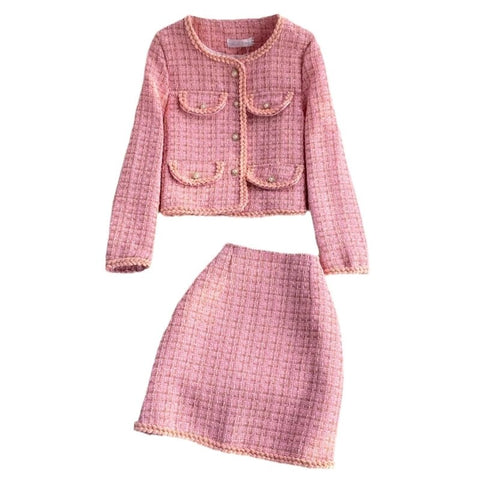 Suit Autumn Winter 2023 Short Jacket Female Two-piece Sets High Waist Hip Skirt Sexy Womens Clothing Casual Korean New