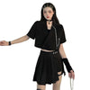 Suit Female 2022 Summer Skirt Suits Design Small Suit Short Sleeve Lapel Loose Short Coat + Pleated Skirt