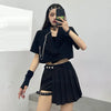 Suit Female 2023 Summer Skirt Suits Design Small Suit Short Sleeve Lapel Loose Short Coat + Pleated Skirt
