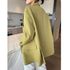 Suit Jacket for Women 2022 Spring Autumn Long Sleeve Casual Loose Solid Green Blazer Work Wear Outwear