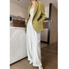 Suit Jacket for Women 2022 Spring Autumn Long Sleeve Casual Loose Solid Green Blazer Work Wear Outwear