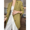 Suit Jacket for Women 2022 Spring Autumn Long Sleeve Casual Loose Solid Green Blazer Work Wear Outwear