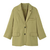Suit Jacket for Women 2022 Spring Autumn Long Sleeve Casual Loose Solid Green Blazer Work Wear Outwear