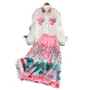 Suit Women's Spring And Summer High-end Light  Flounce Lapel Chiffon Shirt High Waist Skirt 2-piece Set