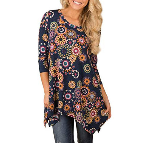 Fashion Summer Blouse Women Clothes 2022 Casual Boho Loose Long Womens Tops and Blouses Irregular Long Sleeve Female Shirt