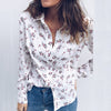 Fashion Summer Chiffon Women Long Sleeve Loose Floral Printed Casual Ladies Blouse Polka Dot V Neck Shirt Tops