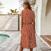 Summer Dress Women 2022 Polka Dot Print High Waist Vintage A-Line Dress Elegant Single-Breasted Boho Midi Long Dresses