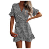 Summer Dress Women Floral Printed V-neck Lace Casual Dress Ruffled Dresses For Women 2023 Elegant Sundress Ropa Mujer