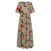 Summer Maxi Dress Women's Printed Sundress Casual Short Sleeve Vestidos Female High Waist Robe Femme Plus Size платье