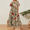 Summer Maxi Dress Women's Printed Sundress Casual Short Sleeve Vestidos Female High Waist Robe Femme Plus Size платье