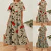 Summer Maxi Dress Women's Printed Sundress Casual Short Sleeve Vestidos Female High Waist Robe Femme Plus Size платье