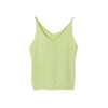 Fashion Summer Multi Colors Solid Knitted Harness Women Sleeveless Vest Slim-cut Bottoming Tank Tops