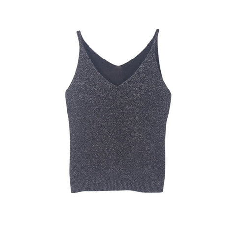 Fashion Summer Multi Colors Solid Knitted Harness Women Sleeveless Vest Slim-cut Bottoming Tank Tops