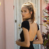 Summer Women Casual Tank Tops Vest Blouse Short Sleeve Crop Tops Shirt Black White Halter Costume