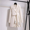 Trench Coat Dress Women 2023 Spring Autumn Windbreaker Coat Female Oversize 4XL Black White Belt Blazer Vintage