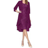 Two Pieces Charming Solid Color Mother Of The Bride Lace Dresses Formal Dress Women Elegant #LR2