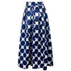 Vintage Skirt High Waist Polka Dots Printed Maxi Fall Casual Elegant Women Long Skirt Black/Blue/Red Pleated Skirt