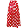 Vintage Skirt High Waist Polka Dots Printed Maxi Fall Casual Elegant Women Long Skirt Black/Blue/Red Pleated Skirt