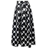 Vintage Skirt High Waist Polka Dots Printed Maxi Fall Casual Elegant Women Long Skirt Black/Blue/Red Pleated Skirt