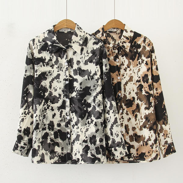 Wanita Blus Printing Kemeja 2023 Musim Semi Musim Gugur Long Sleeve Kasual Blusas Mujer