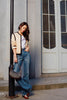 Wash Jeans High Waist Slimming Metal Chain Decorative Trousers 2022 Spring/Autumn Distressed Retro Straight-Leg Pants