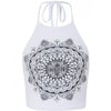 Fashion White/Black Women Backless Sexy Cropped Tops Mandala Printed Sleeveless Halter Neck Tank Crop Tops Vest T Shirt HO858748