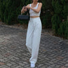 White Jeans for Women 2022 High Waist Long Streetwear Trousers Straight Leg Pants Denim Pants Streetwear