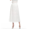 White Silver High Waist Party Wear Maxi Female Pleated Skirts Style Womens Ladies Long Summer Skirt