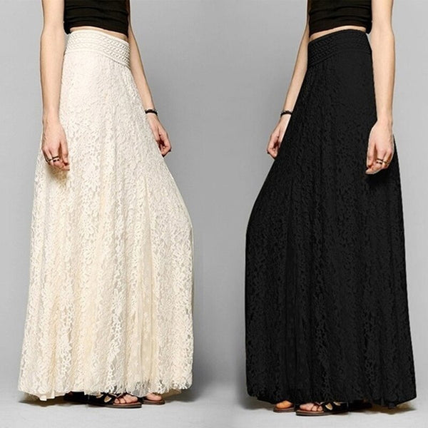 White Silver High Waist Party Wear Maxi Female Pleated Skirts Style Womens Ladies Long Summer Skirt