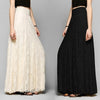 White Silver High Waist Party Wear Maxi Female Pleated Skirts Style Womens Ladies Long Summer Skirt