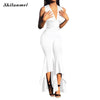 Fashion Wide Leg Bodycon Jumpsuit Deep-V Summer Full Bodysuit Bodies  exy Club Party Black White Rompers Womens Jumpsuit