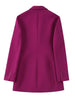 Wine Red Double Breasted Blazer Coat Women Office Casual Long Sleeve Pockets Female Outerwear Chic Veste Femme