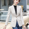 Woman Beige Black Plaid Blazer Coat For Spring Autumn Winter Female Outwear Casual Single Button Jackets