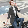 Woman Beige Black Plaid Blazer Coat For Spring Autumn Winter Female Outwear Casual Single Button Jackets