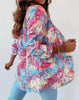 Woman Blazer 2023 Spring Allover Print Shawl Collar Flap Detail Elegant Long Sleeve Work Blazer