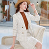Women 2 Pieces Formal Professional Suit with Slim Hips Skirt and Blazer Female Office Ladies Shirt Suits Autumn Thicken