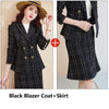 Women 2 Pieces Formal Professional Suit with Slim Hips Skirt and Blazer Female Office Ladies Shirt Suits Autumn Thicken