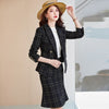 Women 2 Pieces Formal Professional Suit with Slim Hips Skirt and Blazer Female Office Ladies Shirt Suits Autumn Thicken