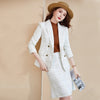 Women 2 Pieces Formal Professional Suit with Slim Hips Skirt and Blazer Female Office Ladies Shirt Suits Autumn Thicken