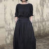 Women Black Dress Long Sleeve Ruffle A Line High Waisted Female Korean One Piece Sweet Office Lady Spring Maxi Dress