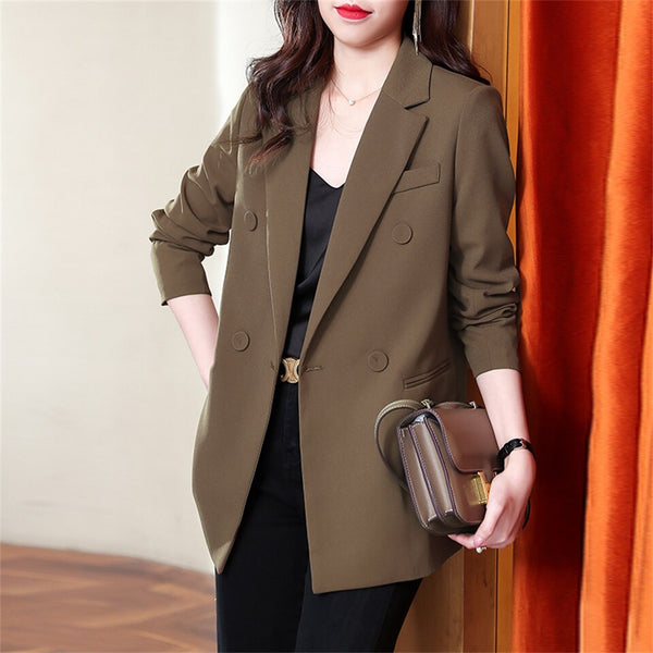 Women Blazer Korea Large size Loose Blazers Jackets Work Coat Outerwear Autumn Career Female Jacket Office Lady