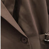 Women Blazer Lapel Brown Pocket Long Sleeve Loose Jacket Spring Autumn Designed Office Suits Coat Female
