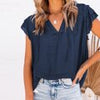 Women Blouse Summer Ruffled Chiffon Shirt Short Sleeve Office Ladies Elegant Tops Casual V Neck String Blouse Shirt