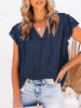 Women Blouse Summer Ruffled Chiffon Shirt Short Sleeve Office Ladies Elegant Tops Casual V Neck String Blouse Shirt