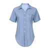 Fashion Women Casual Soft Denim Shirt Tops Blue Jean Button Short Sleeve Turn-down Collar Jacket summer tops for women 2022