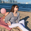 Women Chiffon Blouses 2023 Vintage Square Collar Female Shirt Ruffles Flare Sleeve Elegant Blusas Femininas
