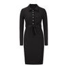 Women Dress Autumn Long Sleeve Midi Dress For Women Vocation Style Bandage Sweater Dress Elegant Sexy Dress Solid